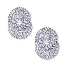 Load image into Gallery viewer, Silver Crystal Hooked Ring Studs
