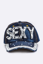 Cargar imagen en el visor de la galería, Crystal SEXY Embelished Fashion Denim Cap
