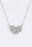 Crystal Heart Pendant Necklace Set