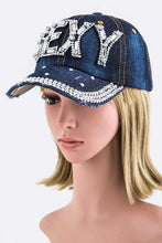 Cargar imagen en el visor de la galería, Crystal SEXY Embelished Fashion Denim Cap
