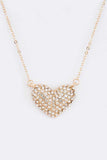 Crystal Heart Pendant Necklace Set