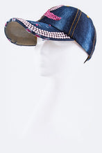Cargar imagen en el visor de la galería, Crystal Pink Ribbon Embelished Fashion Denim Cap
