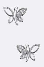 Load image into Gallery viewer, CZ Butterfly Studs
