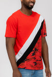 SHORT SLEEVE CAMO COLOR BLOCK TSHIRT