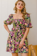 Cargar imagen en el visor de la galería, ODDI Full Size Floral Tie-Back Mini Dress
