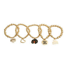 Cargar imagen en el visor de la galería, Gold Ball Bead Black Girl Magic Charm Bracelets
