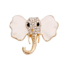 Load image into Gallery viewer, Cream and Gold Elephant Brooch
