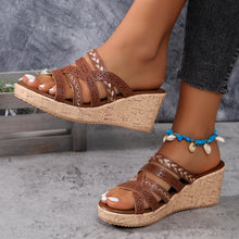 Cargar imagen en el visor de la galería, PU Leather Crisscross Wedge Sandals
