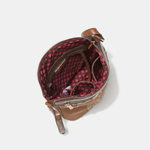 Cargar imagen en el visor de la galería, Nicole Lee USA Metallic Stitching Embroidery Inlaid Rhinestone Crossbody Bag
