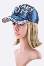 Cargar imagen en el visor de la galería, Crystal MILITARY MOM Embelished Fashion Denim Cap
