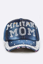 Cargar imagen en el visor de la galería, Crystal MILITARY MOM Embelished Fashion Denim Cap
