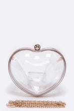 Cargar imagen en el visor de la galería, Clear Acrylic Puff Heart Convertible Clutch
