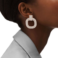 Cargar imagen en el visor de la galería, Gold Pave Squared Earrings
