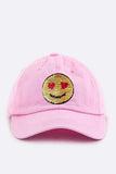 2 Tone Sequins Emoji Patch Cap