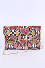 Load image into Gallery viewer, Multi Color Python Printed Convertible Envelope
