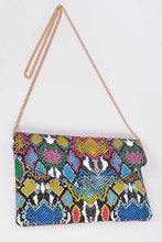 Load image into Gallery viewer, Multi Color Python Printed Convertible Envelope
