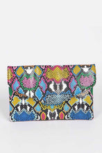Load image into Gallery viewer, Multi Color Python Printed Convertible Envelope
