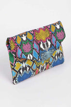 Load image into Gallery viewer, Multi Color Python Printed Convertible Envelope
