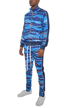 Load image into Gallery viewer, MENS PRINT FULL ZIP TRACK SUIT SET
