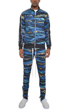 Load image into Gallery viewer, MENS PRINT FULL ZIP TRACK SUIT SET
