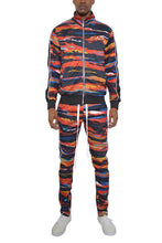 Load image into Gallery viewer, MENS PRINT FULL ZIP TRACK SUIT SET
