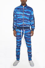 Load image into Gallery viewer, MENS PRINT FULL ZIP TRACK SUIT SET
