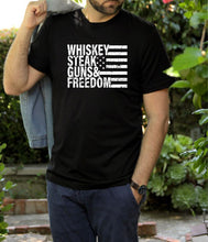 Load image into Gallery viewer, Whiskey Steak Guns &amp; Freedom Tee
