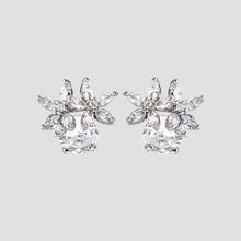 Load image into Gallery viewer, Zircon 925 Sterling Silver Flower Stud Earrings
