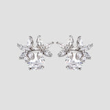 Zircon 925 Sterling Silver Flower Stud Earrings