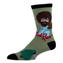 Load image into Gallery viewer, Painting Bob Ross - Men&#39;s Cotton Crew Funny Socks
