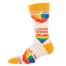Load image into Gallery viewer, Love Wins - Men&#39;s Cotton Crew Funny Socks
