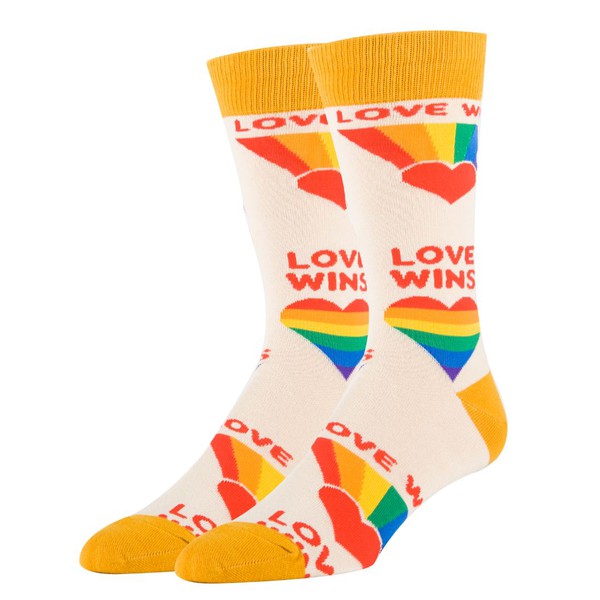 Love Wins - Men's Cotton Crew Funny Socks