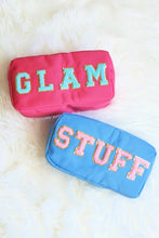 Load image into Gallery viewer, Varsity Letter Patch Makeup Bag Glam Stuff

