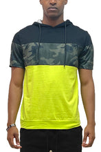 Load image into Gallery viewer, Camo and Solid Design Block Hooded Shirt
