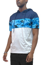 Load image into Gallery viewer, Camo and Solid Design Block Hooded Shirt
