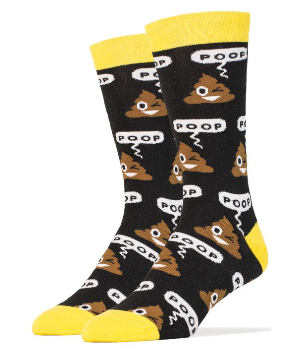 Poop - Men's Emoji Cotton Crew Funny Socks