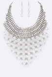 Statement Glass Bib Necklace Set