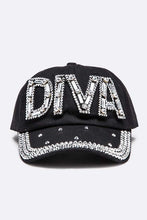 Cargar imagen en el visor de la galería, DIVA Crystal Embellished Denim Cap
