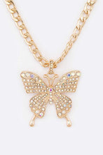 Load image into Gallery viewer, Crystal Butterfly Statement Necklace Set
