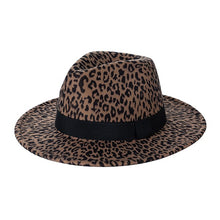 Load image into Gallery viewer, LEOPARD PRINT GATSBY STYLE FEDORA
