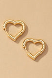 Heart shape hinged huggie hoop earrings