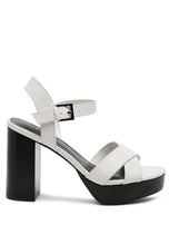 Cargar imagen en el visor de la galería, RAG&amp;CO CHYPRE HIGH HEELED BLOCK SANDAL IN TAN
