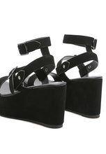 Cargar imagen en el visor de la galería, RAG&amp;CO PORTIA LEATHER WEDGE SANDAL
