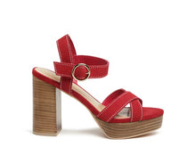 Cargar imagen en el visor de la galería, RAG&amp;CO CHOUPETTE SUEDE LEATHER BLOCK HEELED SANDAL
