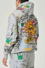 Load image into Gallery viewer, Allover Hand Drawing &amp; Chenille Patch Hoodie
