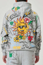 Load image into Gallery viewer, Allover Hand Drawing &amp; Chenille Patch Hoodie
