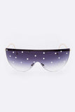 Crystal Pave Iconic Oversize Sunglassses