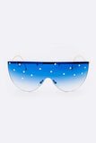 Crystal Pave Iconic Oversize Sunglassses