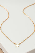 Load image into Gallery viewer, mini smiley face on a delicate chain necklace
