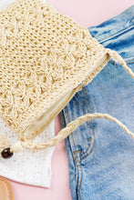 Load image into Gallery viewer, Woven Straw Tassel Accent Crossbody Bag
